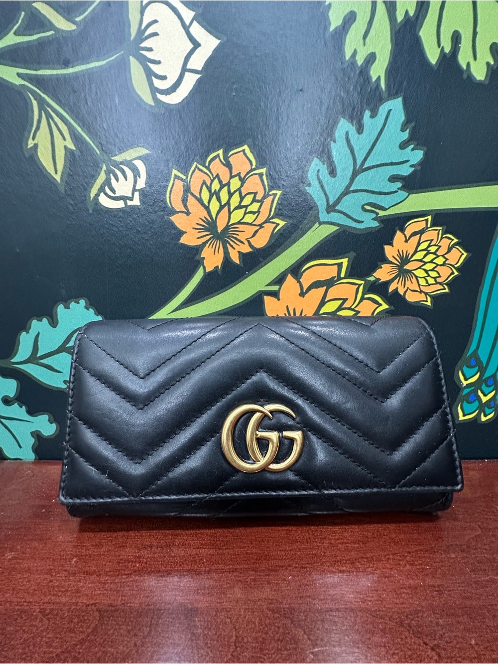 Gucci GG Marmont Matelassé Black Leather Continental Wallet - Picture 3 of 14